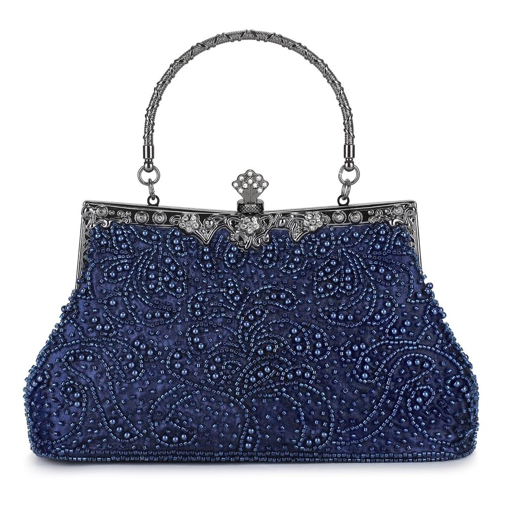 3898 1920s Vintage Beaded Clutch Evening Bags Formal Bridal Wedding Clutch - Picture 8 of 8